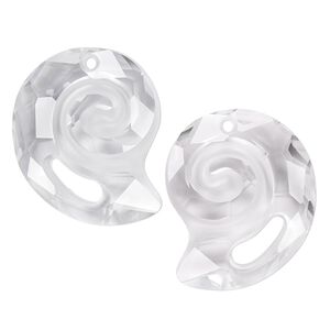 Drop 8pk crystal, Swarovski® 28x24mm pendant twist shell 6731