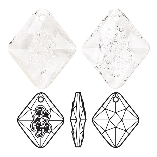 Drop 1pk crystal, Crystal Passions® 26mm pendant growing crystal rhombus 6926 image number 0