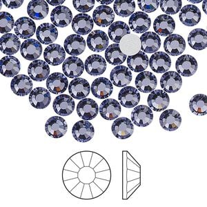Flat back 1440pk tanzanite foil back, Preciosa Viva 12® Czech crystal rhinestone 4.6-4.8mm chaton rose round SS20