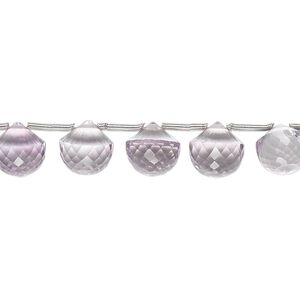 Lavender amethyst 1pkg5, hand-cut top-drilled faceted teardrop bead natural 7x7mm-8x8mm