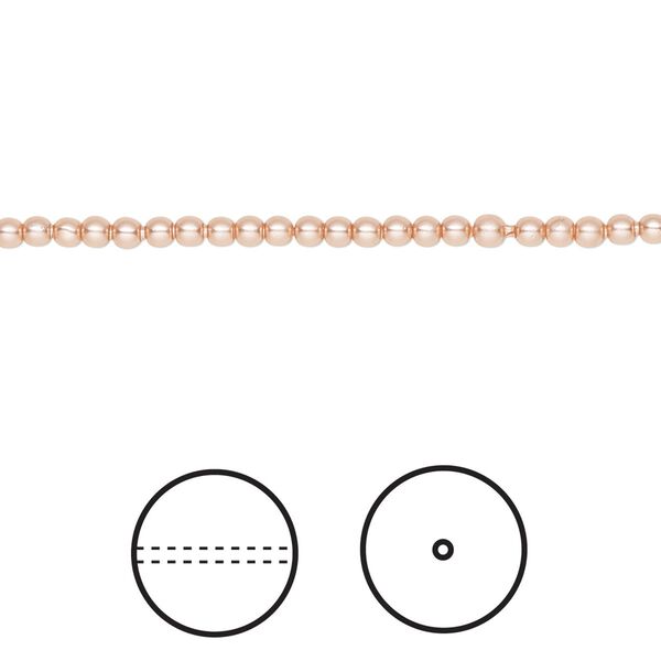 Pearl 100pk rose peach, Crystal Passions® 2mm round 5810 image number 0