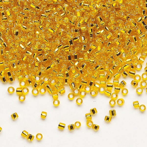 Seed bead, Dyna-Mites™, glass, pkg/40g, #11 round, transparent silver-lined orange, (66:SR 11/0 SR). image number 0