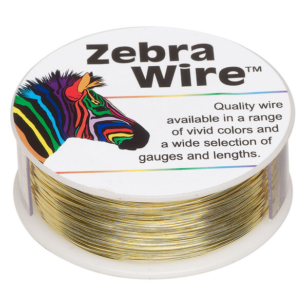 Wire, Zebra Wire™, brass, round, 26 gauge. Sold per 1/4-pound spool, approximately 115 yards. image number 0