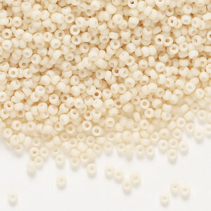 Seed bead, Miyuki, glass, 1pkg250g, #11 rocaille, opaque matte glazed luster antique beige (RR-2022)