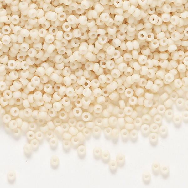 Seed bead, Miyuki, glass, 1pkg250g, #11 rocaille, opaque matte glazed luster antique beige (RR-2022) image number 0