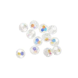 Bead 12pk crystal AB, vintage Preciosa Czech crystal 5mm round