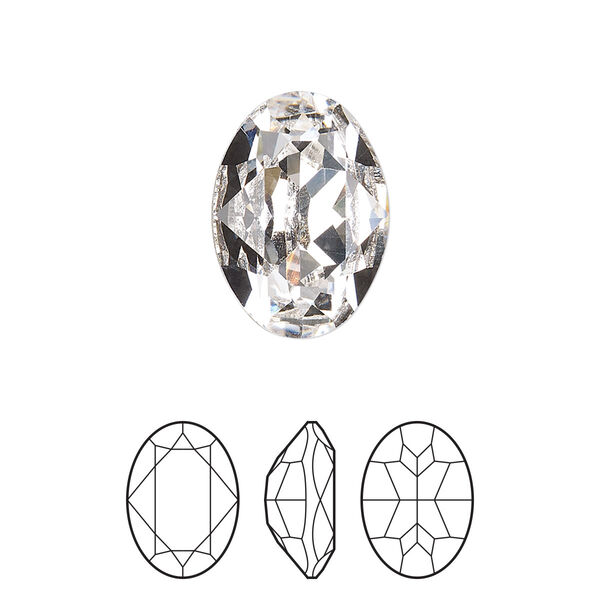 Fancy stone 1pk crystal foil back, Preciosa MAXIMA Czech crystal rhinestone 18x13mm oval image number 0