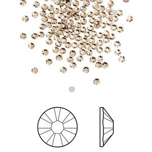 Flat back 144pk light Colorado topaz foil back, Crystal Passions® 1.7-1.9mm rose round SS5 2058