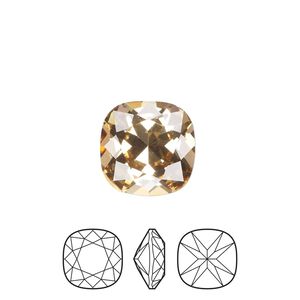 Fancy stone 144pk light Colorado topaz foil back, Preciosa MAXIMA Czech crystal rhinestone 12mm cushion square