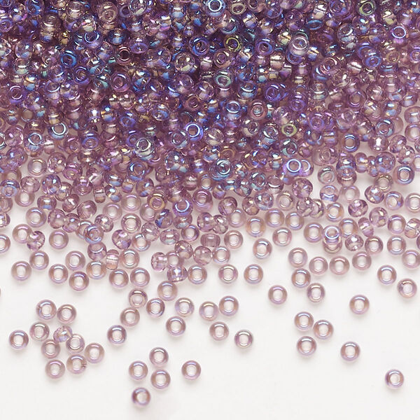 Seed bead, Preciosa Ornela Czech glass, pkg/50g, #11 rocaille, translucent rainbow light amethyst, (21010). image number 0
