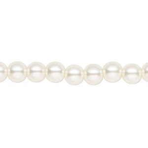 Pearl 2pk cream, Celestial Crystal® 6mm round 15.5-16 inch