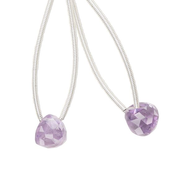Amethyst 1pkg2, hand-cut top-drilled faceted trillion bead natural 8x8mm image number 0