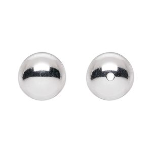 Bead, sterling silver, 14mm seamless smooth round. Sold per pkg of 6.