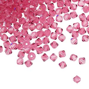 Bead 144pk rose, Preciosa Czech crystal 4mm bicone