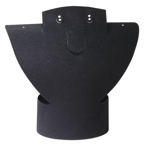 Display, foldable, necklace and earring, acrylic, flocked black, 6-1/4 x 6 x 2-1/4 inches assembled. Sold per pkg of 2.