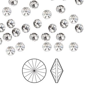 Chaton 144pk crystal foil back, Preciosa MAXIMA Czech crystal rhinestone 8.16-8.41mm rivoli SS39