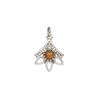 Carnelian / sterling silver 1pkg1, open beaded drop antiqued 14x12.5mm image number 1