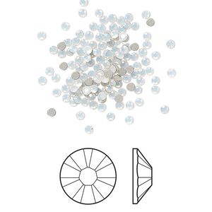 Flat back 1440pk white opal foil back, Swarovski® 1.7-1.9mm rose round SS5 2058
