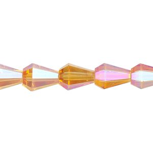 Bead, glass, crystal astral pink, 10x8mm faceted teardrop. Sold per 15-1/2 to 16-inch strand.