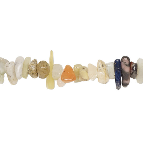 Multi-gemstone / glass 1pkg1, chip bead C grade, 34 inch small to gigantic image number 0