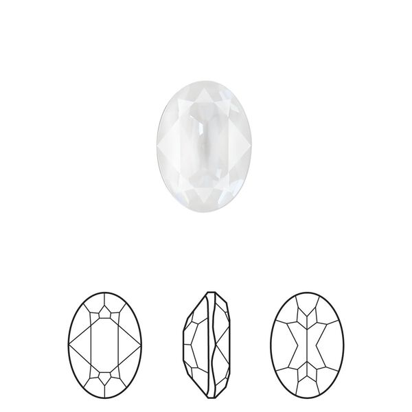 Fancy stone 144pk crystal electric white ignite LacquerPRO, Swarovski® 14x10mm oval 4120 image number 0