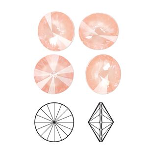 Chaton 4pk crystal flamingo ignite, Crystal Passions® 12mm rivoli 1122