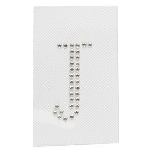 Iron-on transfer 1pk crystal clear, Preciosa Czech crystal 33.5x16.5mm "J"