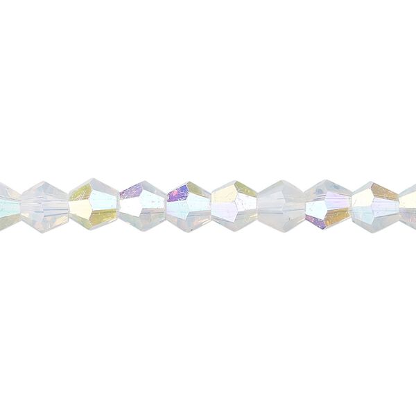 Bead 1pk translucent clear AB frosted, Celestial Crystal® 6mm bicone 15.5-16 inch image number 0