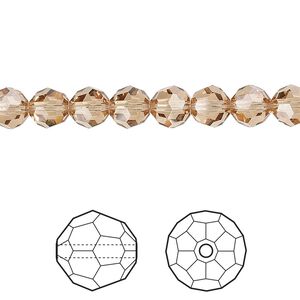 Bead 12pk light Colorado topaz, Crystal Passions® 6mm round 5000