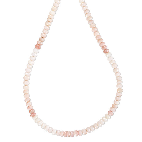Bead 1pkg1 Peruvian pink opal, 7x4mm hand-cut faceted rondelle B+ grade, 15.5-16 inch natural shaded image number 2