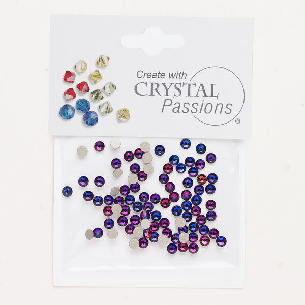 Flat back 1pkg144 crystal volcano foil back, Crystal Passions&reg; rhinestone 3.00-3.12mm round SS12 image number 0