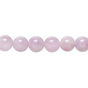 Kunzite 1pkg1, hand-cut round bead natural 8 inch 8mm