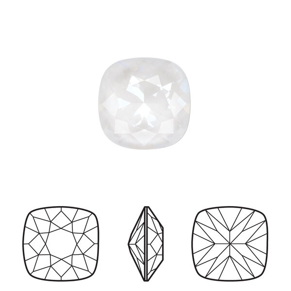 Fancy stone 1pk crystal electric white ignite LacquerPRO, Crystal Passions® 12mm cushion 4470 image number 0