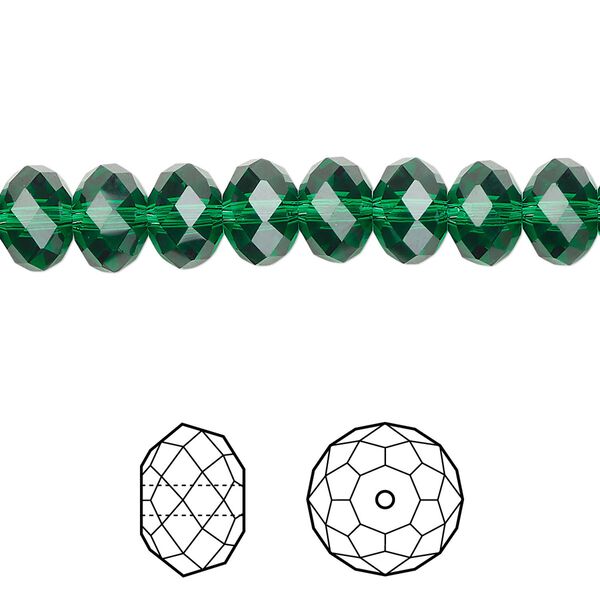Bead 144pk majestic green, Crystal Passions® 8x6mm rondelle 5040 image number 0