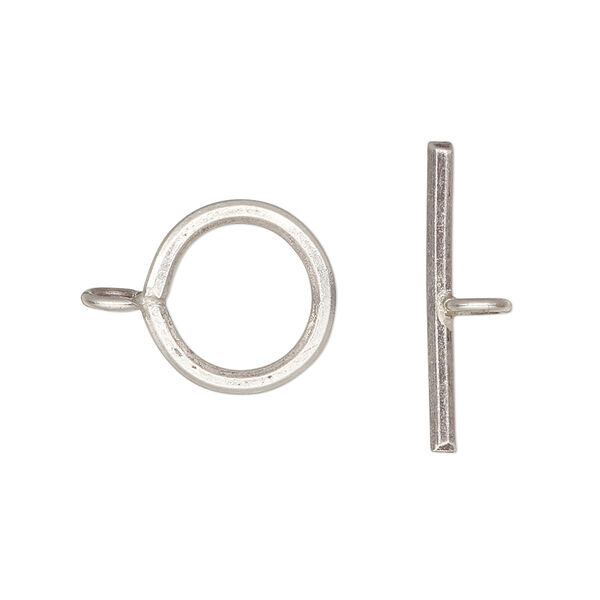 Clasp, toggle, Hill Tribes, sterling silver, 14mm smooth round. Sold individually. image number 0