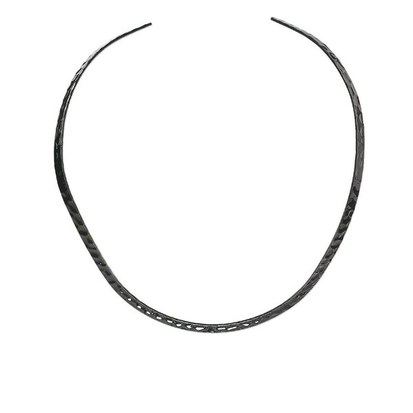 Neckwire, gunmetal-plated brass, 5mm flat hammered, 16 inches. Sold individually. image number 0