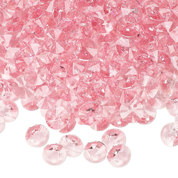 Drop 12pk light rose, Crystal Passions® 6mm pendant mini disk 6428 image number 1