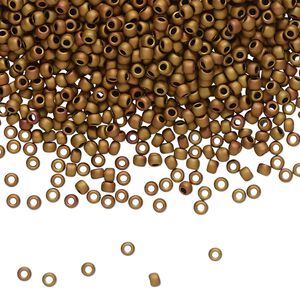 Seed bead, TOHO BEADS®, glass, pkg/50g, #11 round, opaque pastel frosted mudbrick (TR-11-618).