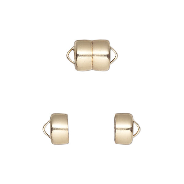 Clasp, Mag-Lok®, magnetic, 14Kt gold-filled, 8.6x7.7mm barrel. Sold per pkg of 6. image number 0