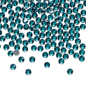 Flat back, Dance With Me™ crystal hotfix rhinestone, blue zircon, foil back, 3-3.2mm rose, SS12. Sold per pkg of 144 (1 gross).
