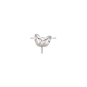 Bail, rabbit ear, sterling silver, 8.5x6mm Y-shape with 3.5mm peg, fits 6-8mm round bead. Sold per pkg of 2.