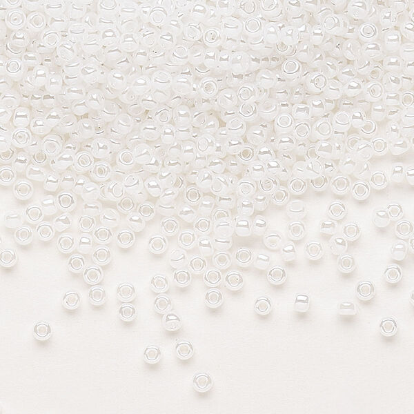 Seed bead, Dyna-Mites™, glass, pkg/40g, #11 round, opaque ceylon pastel white, (334 11/0 RR). image number 0