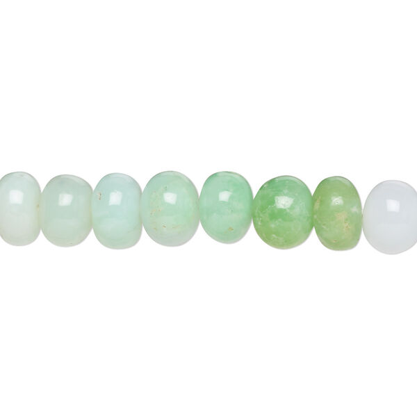Bead, chrysoprase / white chalcedony / grey chalcedony (natural), light, 7x5mm-8x7mm hand-cut rondelle with set pattern and 0.4-1.4mm hole, C grade, Mohs hardness 6-1/2 to 7. Sold per 14-inch strand. image number 0