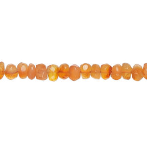 Carnelian 1pkg1, hand-cut tumbled faceted rondelle bead, light 13 inch 5x2mm-6x5mm