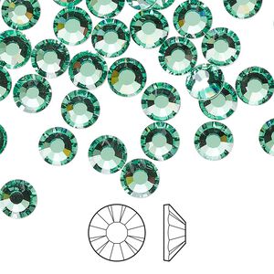 Flat back 24pk Caribbean Sea foil back, Preciosa MAXIMA Czech crystal rhinestone 6.3-6.5mm chaton rose round SS30