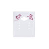 Earring card, PVC plastic, opaque white and purple, 2x1-1/2 inch square with butterfly design. Sold per pkg of 100. image number 0