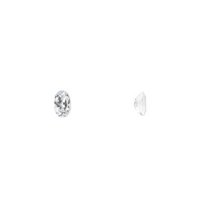 White topaz 1pkg4, hand-cut faceted oval gem natural 5x3mm