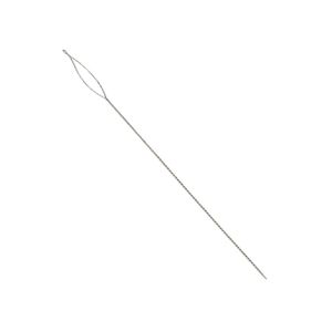 Needle, Beadalon®, stainless steel, pkg/4, 2-1/2 inches, medium, 0.36mm width, collapsible-eye twisted wire.
