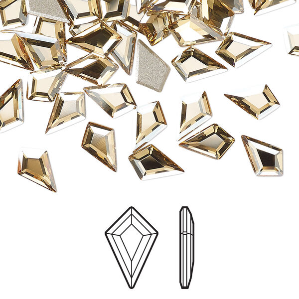 Flat back 24pk crystal golden shadow foil back, Crystal Passions® 8.6x5.6mm kite 2771 image number 0