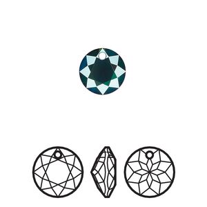 Drop 2pk emerald shimmer, Crystal Passions® 10mm pendant classic cut 6430